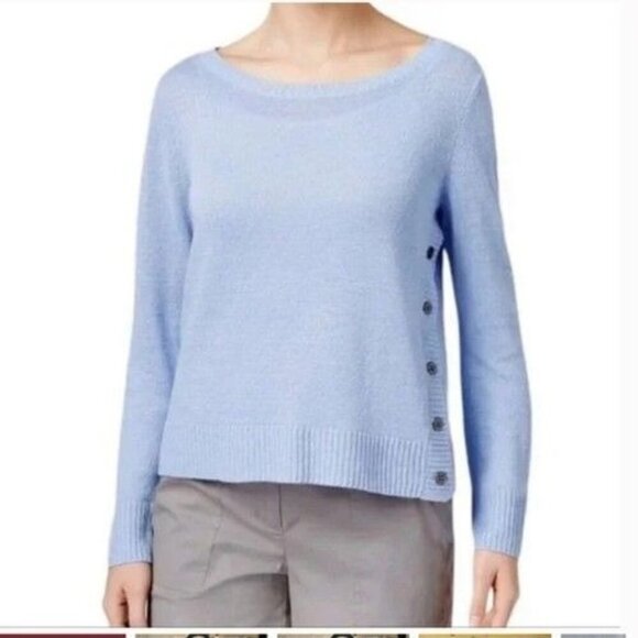 Eileen Fisher 100% Linen Sweater Light Blue XL Womens - Picture 1 of 8